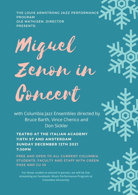 Picture of a flyer for Miguel Zenon in Concert @ The Teatro