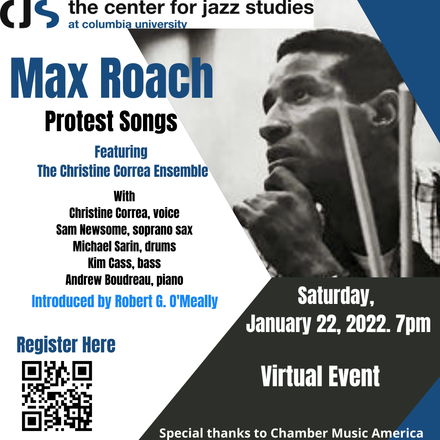 Picture of a flyer for Max Roach Protest Songs