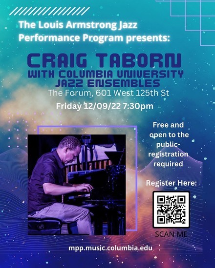 Picture of a flyer for Jazz Ensembles with Special Guest- Craig Taborn @ The Forum