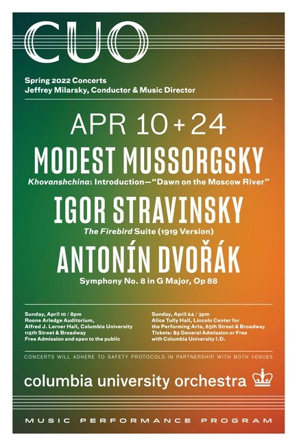 Picture of a flyer for Columbia University Orchestra @ Alice Tully Hall