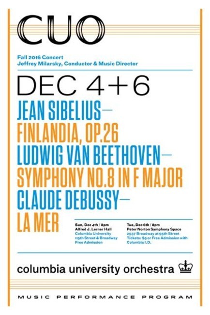 Picture of a flyer for MPP Presents - Columbia University Orchestra @ Symphony Space