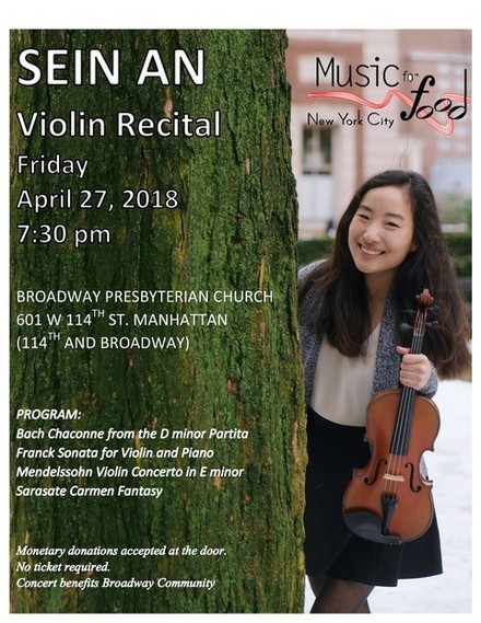 Picture of a flyer for Sein An violin recital