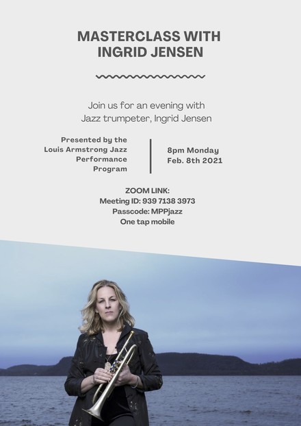 Picture of a flyer for Ingrid Jensen's Masterclass