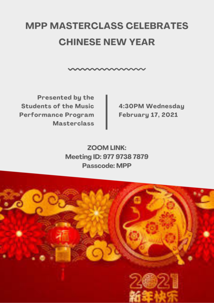 Picture of a flyer for Chinese New Year Music Seminar