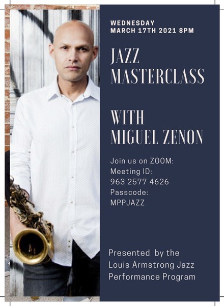 Picture of a flyer for Miguel Zenon's Masterclass