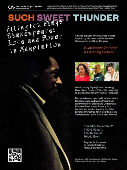 Picture of a flyer for Ellington Plays Shakespeare - Love and Power in Adaptation