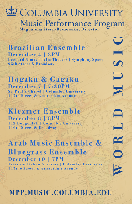 MPP Presents- Klezmer Ensemble @ 112 Dodge Hall Picture of Columbia University Music Performance program