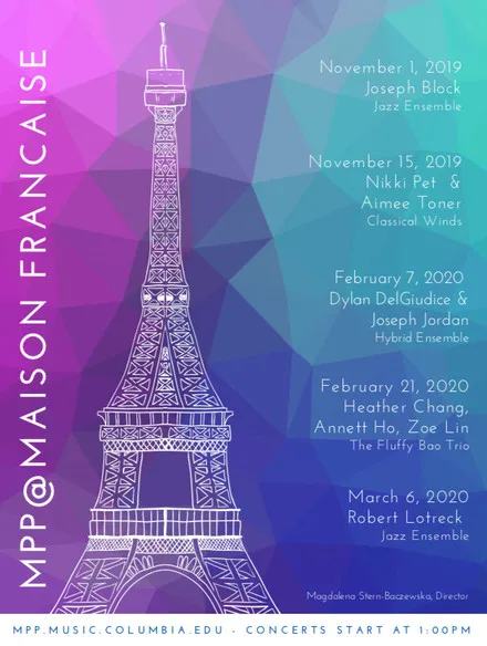 Picture of a flyer for FRENCH MUSIC SERIES