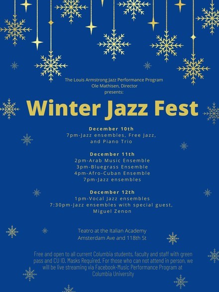 Winter Jazz Fest Picture of a flyer for Winter Jazz Fest