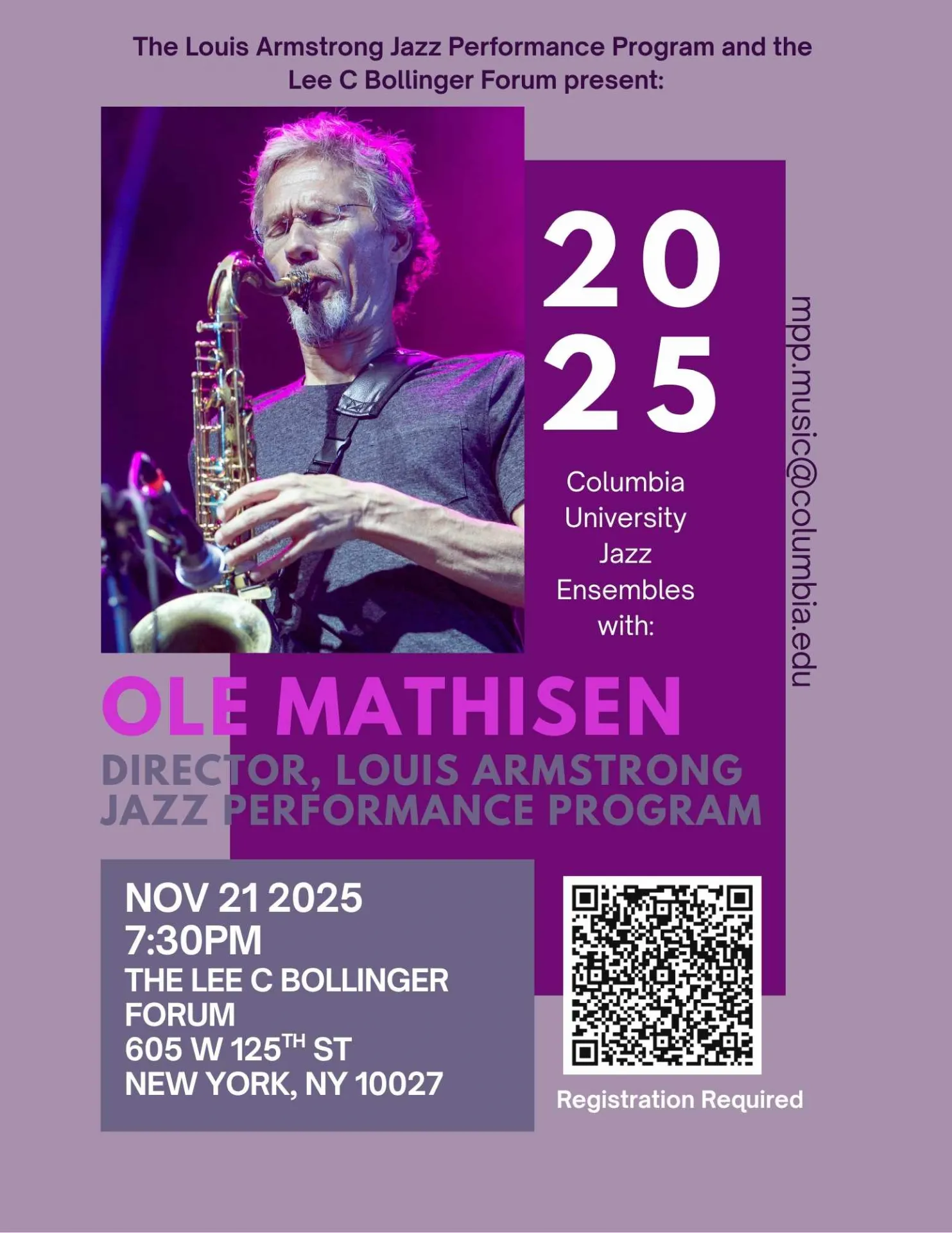 Ole Mathisen with Columbia University Jazz Ensembles